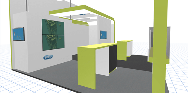 Build trade show exhibit booth with 3d configurator