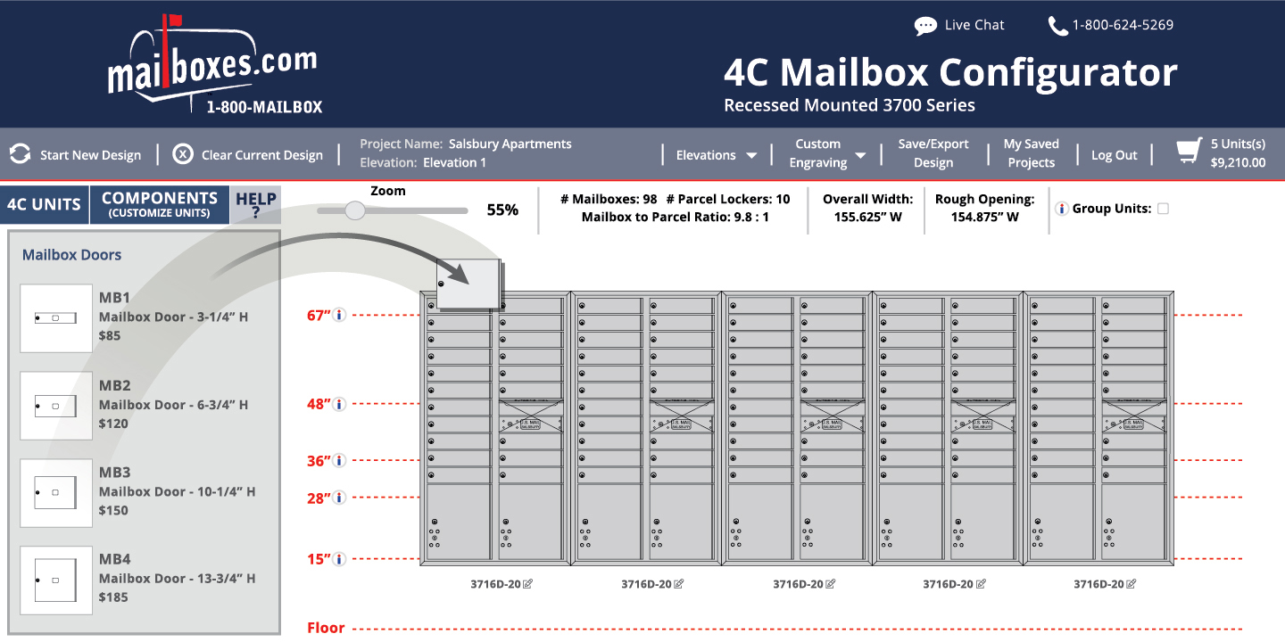 2D Visual Mailboxes Configurator