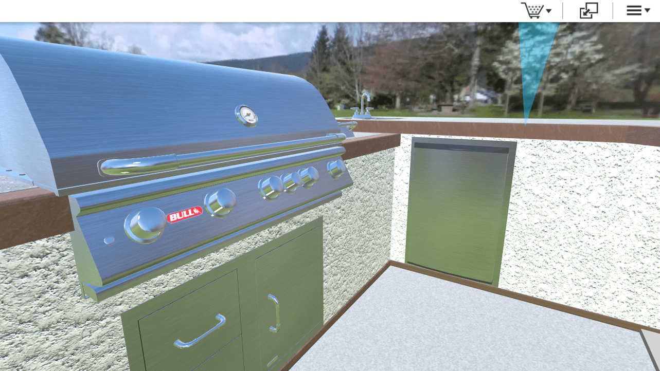 Custom design and buy Bull’s outdoor kitchens – powered by Powertrak 3D Product Configurator.